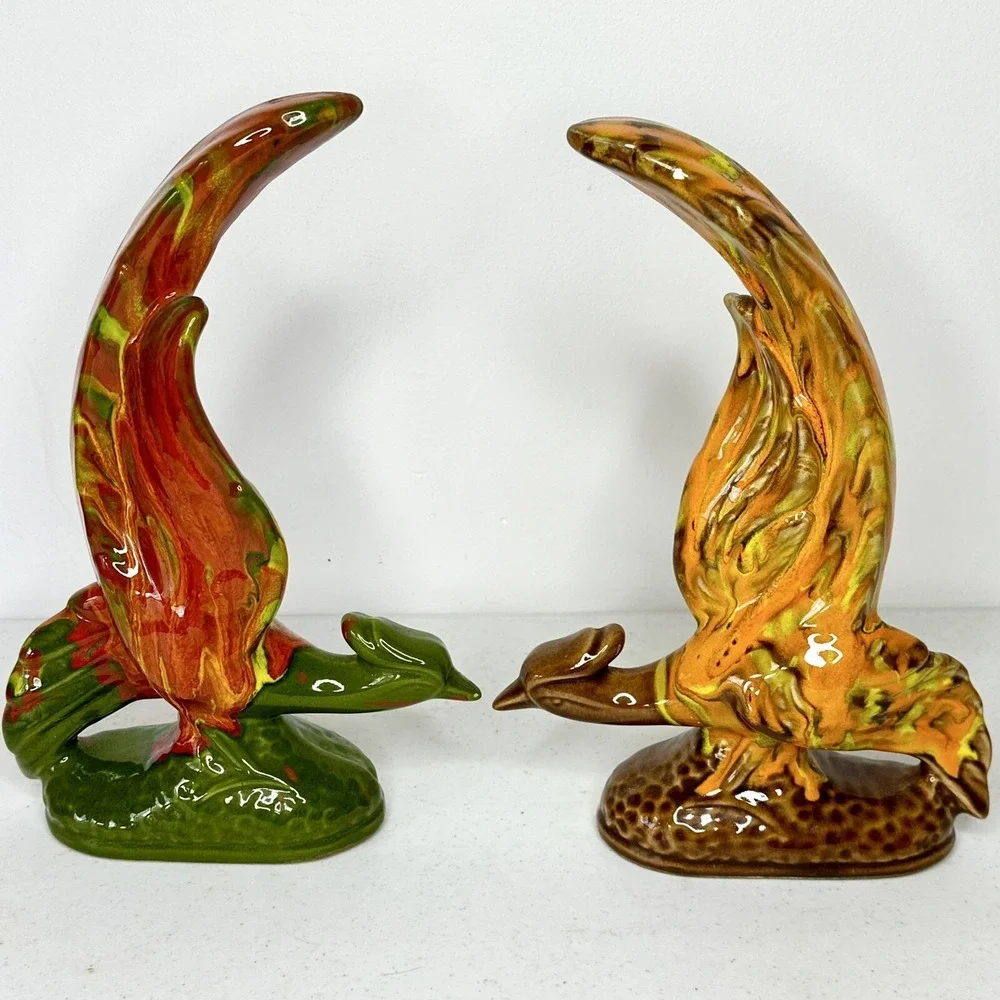 Cali Original Pottery Set Of 2 Pheasant Vintage Figurine MCM See description‎ - Picture 2 of 5